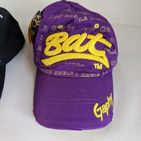 Bat Gaphy Distressed Look Adjustable Baseball Cap Hats (Set of 2) - Picture 9 of 11